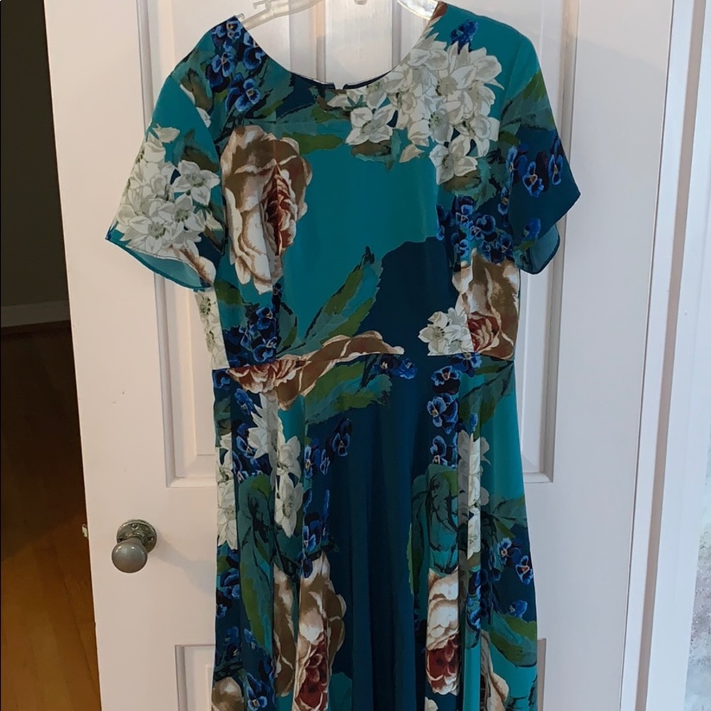 Anthropologie blue floral dress